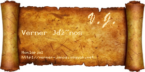 Verner János névjegykártya